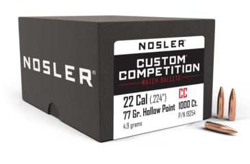 Image of Nosler Custom Competition Rifle Bullet .22 Caliber 77gr HPBT, 1000ct, 19254