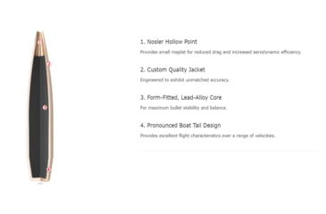 Image of Nosler Custom Competition Rifle Bullet .22 Caliber 80gr HPBT, 1000ct, 49563