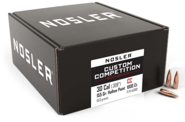 Image of Nosler Custom Competition Rifle Bullet .30 Caliber 155gr HPBT, 1000ct, 45369