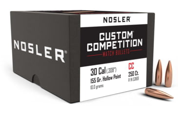 Image of Nosler Custom Competition Rifle Bullet .30 Caliber 155gr HPBT, 250ct, 53169