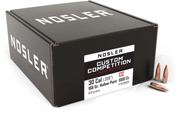 Image of Nosler Custom Competition Rifle Bullet .30 Caliber 168gr HPBT, 1000ct, 65934
