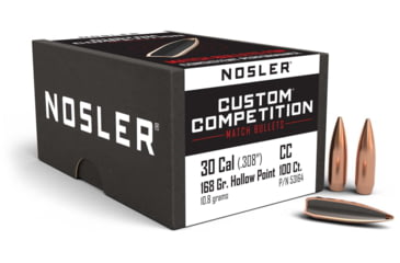 Image of Nosler Custom Competition Rifle Bullet .30 Caliber 168gr HPBT, 100ct, 53164