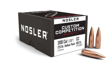 Image of Nosler Custom Competition Rifle Bullet .30 Caliber 175gr HPBT, 100ct, 53952