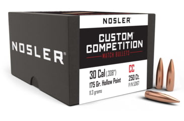 Image of Nosler Custom Competition Rifle Bullet .30 Caliber 175gr HPBT, 250ct, 53167