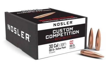 Image of Nosler Custom Competition Rifle Bullet .30 Caliber 190gr HPBT, 100ct, 53412