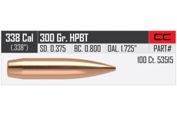 Image of Nosler Custom Competition Rifle Bullet .338 Caliber 300gr HPBT, 100ct, 53515