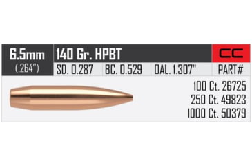 Image of Nosler Custom Competition Rifle Bullet 6.5mm 140gr HPBT, 250ct, 49823