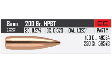 Image of Nosler Custom Competition Rifle Bullet 8mm 200gr HPBT, 100ct, 49524