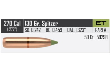 Image of Nosler E-Tip Rifle Bullet .270 Caliber 130gr E-Tip , 50ct, 59298