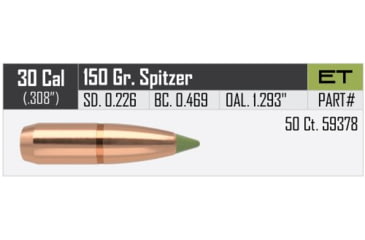 Image of Nosler E-Tip Rifle Bullet .30 Caliber 150gr E-Tip , 50ct, 59378