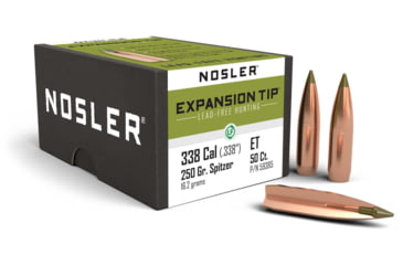 Image of Nosler E-Tip Rifle Bullet .338 Caliber 250gr, 50ct, 59385