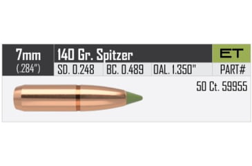 Image of Nosler E-Tip Rifle Bullet 7mm 140gr, 50ct, 59955