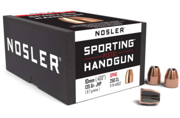 Image of Nosler HandGun Pistol Bullet 10mm 135gr JHP, 250ct, 44852
