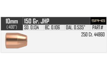 Image of Nosler HandGun Pistol Bullet 10mm 150gr JHP, 250ct, 44860