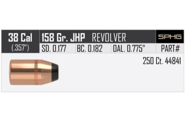 Image of Nosler HandGun Pistol Bullet .38 Caliber 158gr JHP, 250ct, 44841