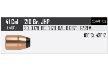 Image of Nosler HandGun Pistol Bullet .41 Caliber 210gr JHP, 100ct, 43012