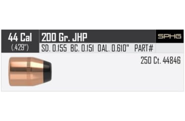 Image of Nosler HandGun Pistol Bullet .44 Caliber 200gr JHP, 250ct, 44846