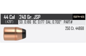 Image of Nosler HandGun Pistol Bullet .44 Caliber 240gr JSP, 250ct, 44868
