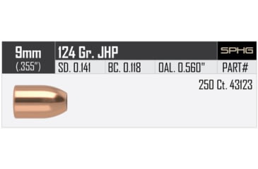 Image of Nosler HandGun Pistol Bullet 9mm 124gr JHP, 250ct, 43123