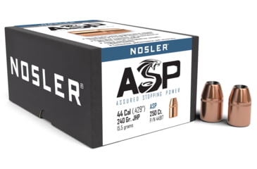 Image of Nosler .44/.429 Caliber 240 Grain Assured Stopping Power Jacketed Hollow Point Pistel Bullets, 250 Pack, 44917