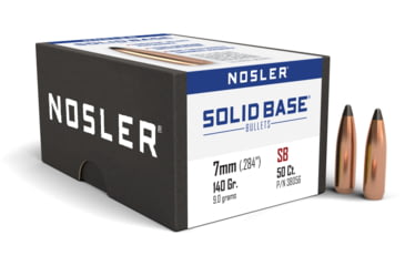 Image of Nosler 7mm 140 Grain Solid Base Spitzer Rifle Bullets, 50 Pack, 38056