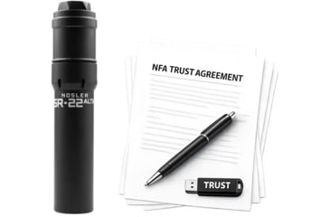 Image of Nosler SR-22ALTiH DT HUB Compatible .22 Creedmoor Suppressor, 1.74x7.375in, Black, w/ NFA Trust Registration, 100000231900-KIT1