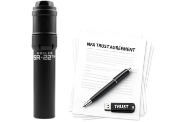 Image of Nosler SR-22TiH DT HUB Compatible .22 Creedmoor Suppressor, 1.74x7.375in, Black, w/ NFA Trust Registration, 100000231902-KIT1