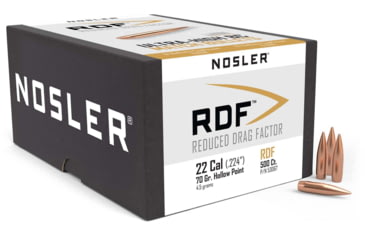 Image of Nosler RDF Rifle Bullet .22 Caliber 70gr HPBT, 500ct, 53067
