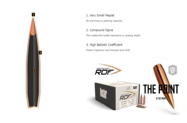 Image of Nosler RDF Rifle Bullet .22 Caliber 70gr HPBT, 500ct, 53067