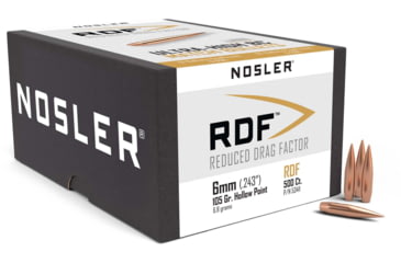 Image of Nosler RDF Rifle Bullet 6mm 105gr HPBT, 500ct, 53411