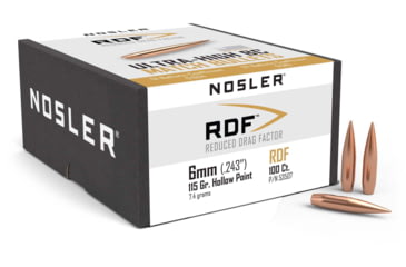 Image of Nosler RDF Rifle Bullet 6mm 115gr HPBT, 100ct, 53507