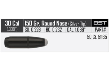 Image of Nosler Silvertip Hunting Rifle Bullet .30-30 Caliber 150gr Ballistic Tip, 50ct, 51165