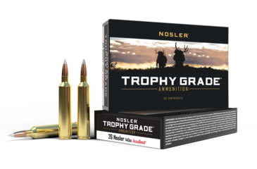 Image of Nosler Trophy Grade .26 Nosler 140 Grain AccuBond Brass Cased Centerfire Rifle Ammo, 20 Rounds, 60014