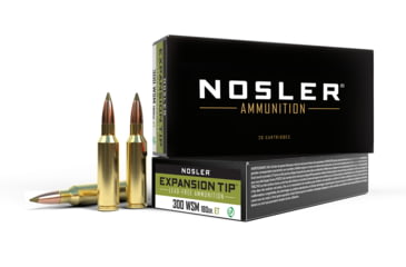 Image of Nosler Trophy Grade .300 Winchester Short Magnum 180 Grain E-Tip Brass Cased Centerfire Rifle Ammo, 200 Round