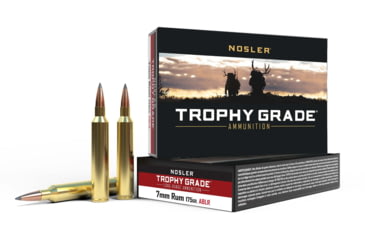 Image of Nosler Trophy Grade 7mm Remington Ultra Magnum 175 Grain AccuBond Long Range Brass Cased Centerfire Rifle Ammo, 20 Rounds, 60120