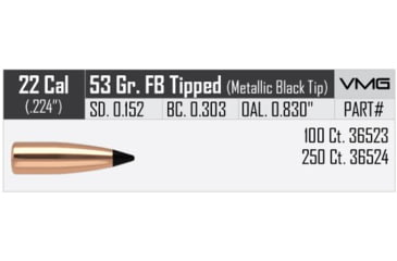 Image of Nosler Varmageddon Rifle Bullet .22 Caliber 53gr FB Tipped, 100ct, 36523