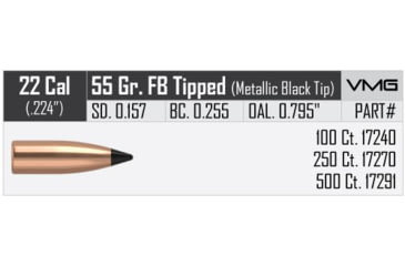 Image of Nosler Varmageddon Rifle Bullet .22 Caliber 55gr FB Tipped, 250ct, 17270