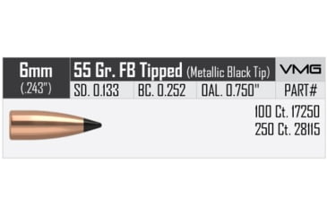 Image of Nosler Varmageddon Rifle Bullet 6mm 55gr FB Tipped, 100ct, 17250