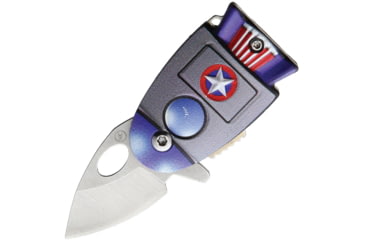 Image of Novelty Cutlery Cosmic America Linerlock A/O Folding Knife, 1 satin finish stainless blade, Cast metal handle, NV327 / PK2970