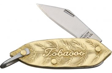 Image of Novelty Cutlery Tobacco Leaf Folding Knife NV243