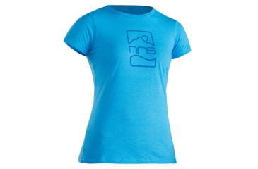 Image of NRS Badge Logo T-Shirt - Women's, Turquoise, M 12535.01.101