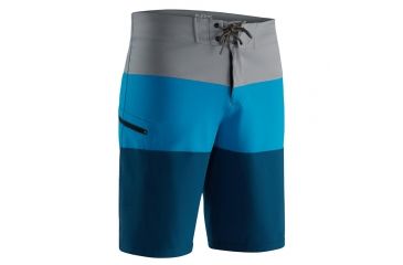 Image of NRS Benny Board Shorts - Men's, Gray/Blue, 32 10141.03.108