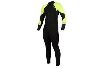 Image of NRS Steamer 3/2 Wetsuit - Men's, Black/High Vis Green, XL 17276.02.103
