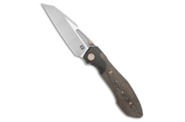 Image of Null Knives Null Voodoo Folding Knife, 3.625in, Bohler M390 Stainless Steel, Reverse Tanto Blade, Carbon Fiber, Black/Gold Handle, Black/Gold/Gray, 8.25 inch, BHQ-204762
