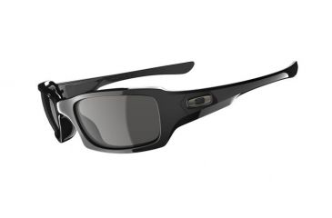 Image of Oakley Fives Squared Single Vision Prescription Sunglasses - Polished Black Frame 03-440