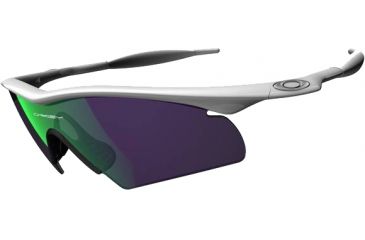 Image of Oakley M-Frame Hybrid Sunglasses - Polished White Frame w/ Jade Iridium Lenses 09-196