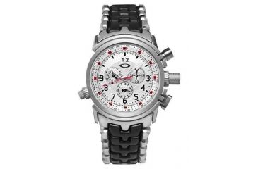Image of Oakley 12 Gauge Quartz Watch, White Dial and Stainless Steel Strap w/ Honed Case 10-058