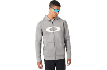Image of Oakley 360 Full Zip Fleece Hoodie - Mens, Athletic Heather Grey, Extra Large, 461536-24G-XL
