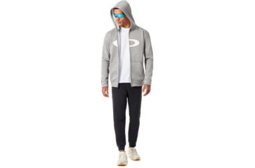 Image of Oakley 360 Full Zip Fleece Hoodie - Mens, Athletic Heather Grey, Extra Large, 461536-24G-XL