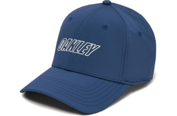 Image of Oakley 6 Panel Logo Waved Hat - Mens, Universal Blue, Small/Medium, 912114-6ZZ-S/M